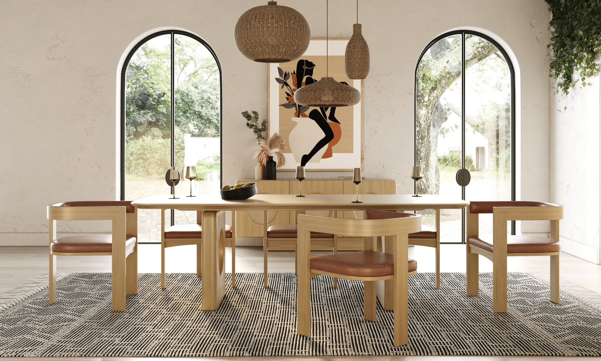 Oshana Modern White Oak Dining Table