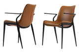 Osprey Modern Camel Vegan Leather Dining Chair (Set of 2)