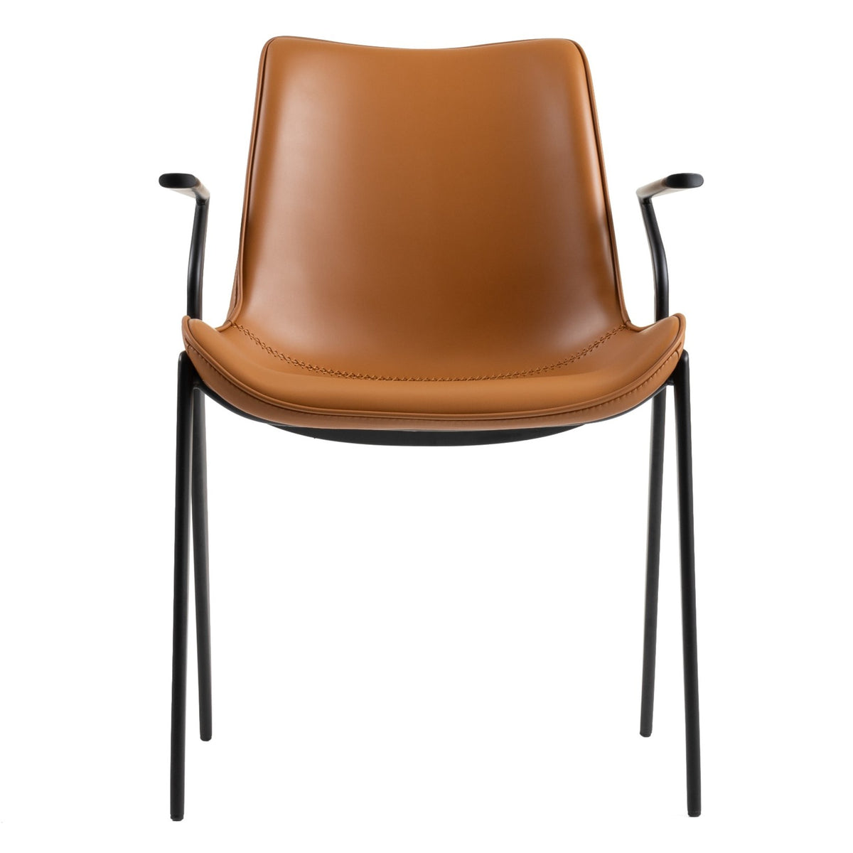 Osprey Modern Camel Vegan Leather Dining Chair (Set of 2)