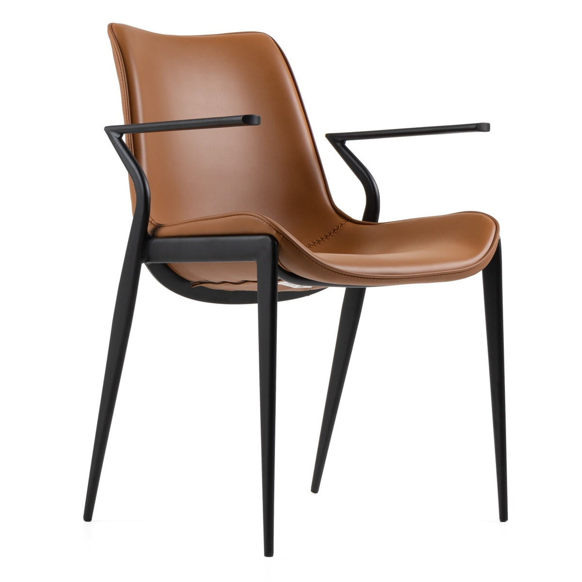 Osprey Modern Camel Vegan Leather Dining Chair (Set of 2)