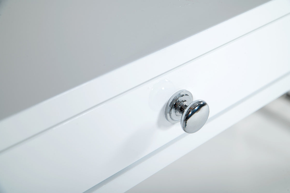 Ostrow White + Stainless Steel Desk