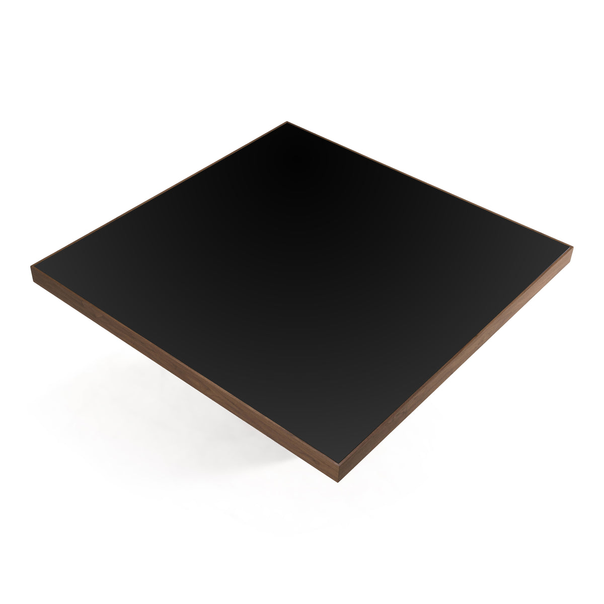 Osuna Modern Black Glass + Walnut Square Dining Table
