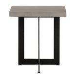 Sharon Modern Concrete & Black Metal End Table