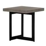 Sharon Modern Concrete & Black Metal End Table