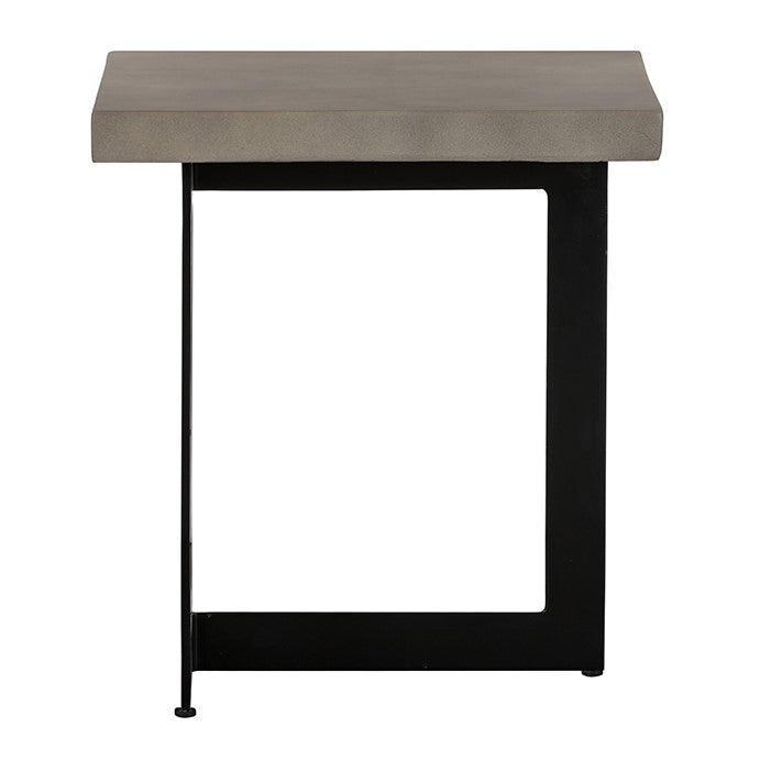 Sharon Modern Concrete & Black Metal End Table