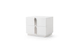 Token Modern White + Stainless Steel Bedroom Set