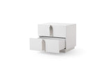 Token Modern White + Stainless Steel 4-Piece Bedroom Set