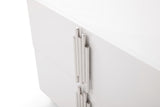 Token Modern White + Stainless Steel Bedroom Set