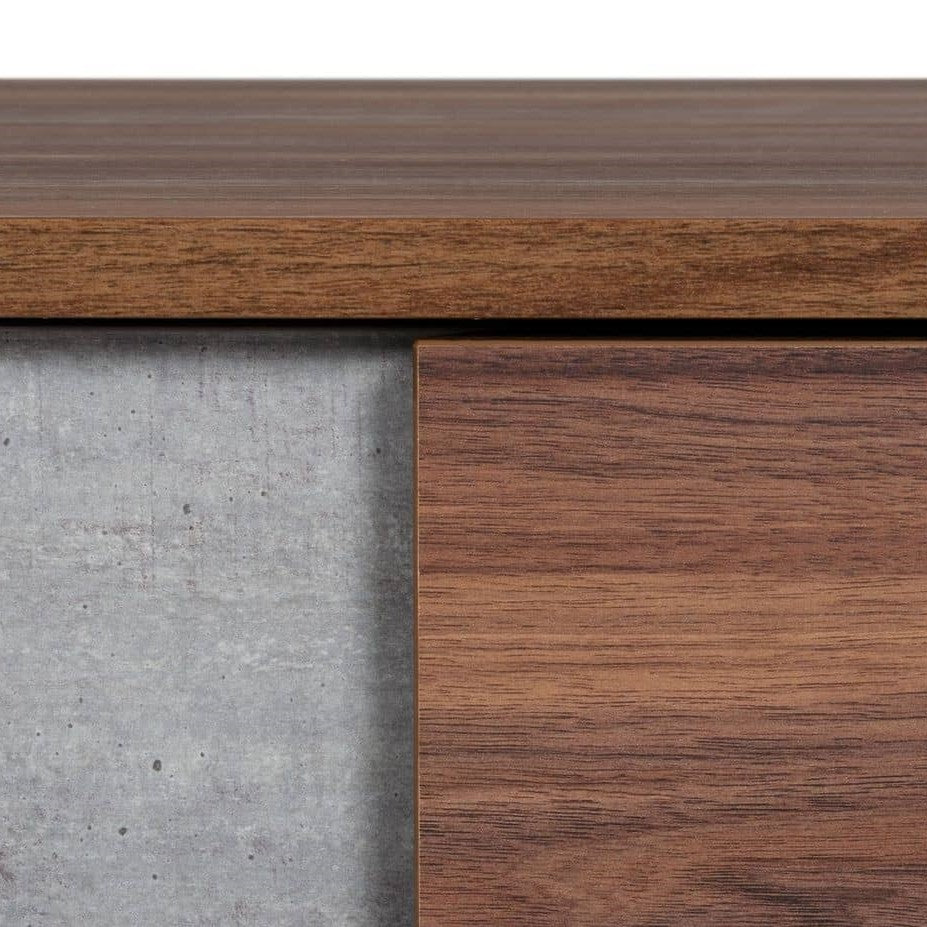 Palermo Modern Italian Faux Concrete & Walnut Nightstand