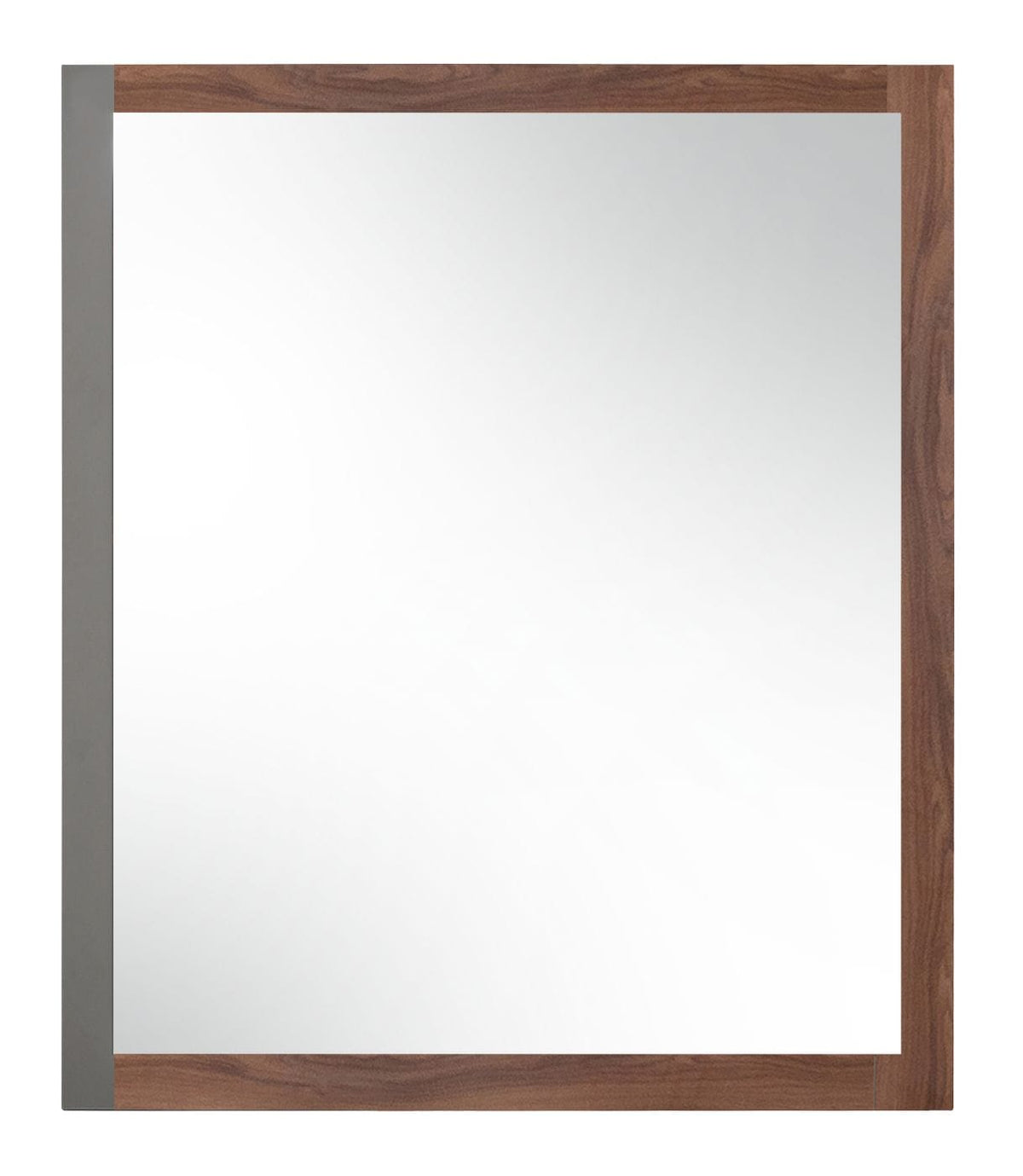 Palermo Italian Modern Faux Concrete & Walnut Mirror