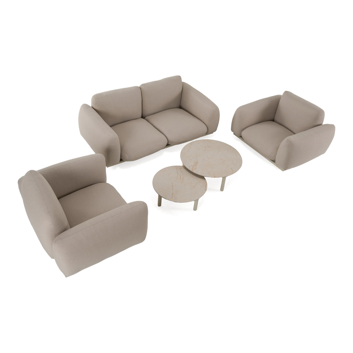 Palma Outdoor Grey Olefin Fabric Sofa Set