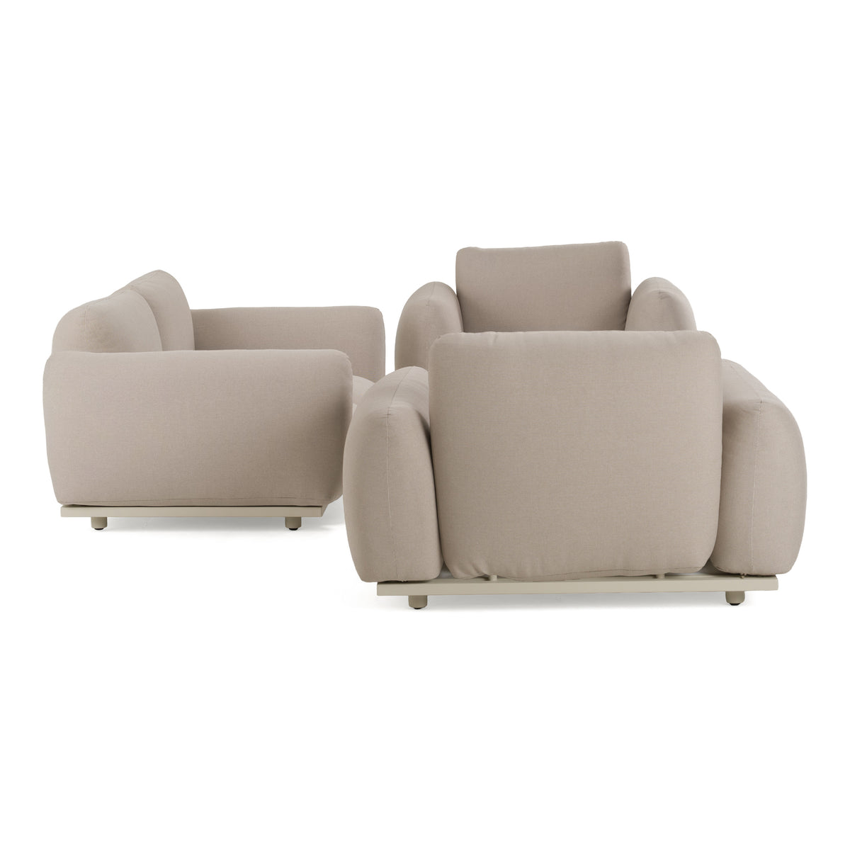 Palma Outdoor Grey Olefin Fabric Sofa Set
