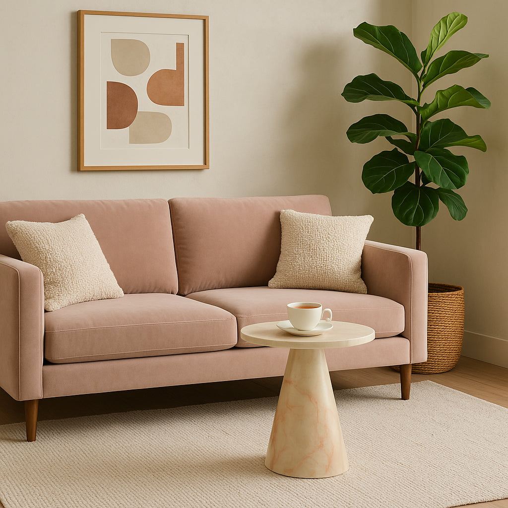 Pampa Modern Faux Marble End Table