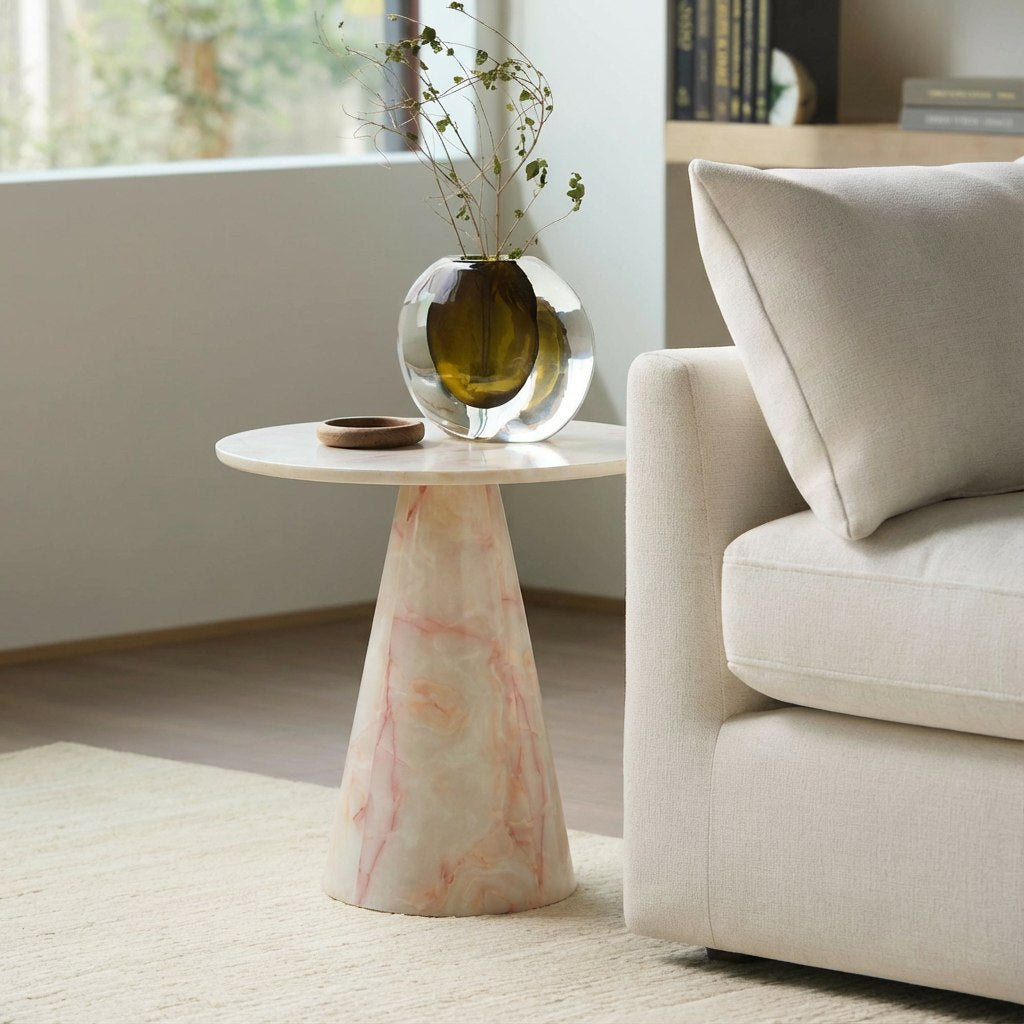 Pampa Modern Faux Marble End Table