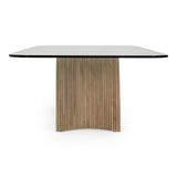 Pangea Mid-Century Modern Glass + Buckwheat Ash Rectangular Dining Table