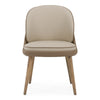 Pangea Mid-Century Modern Cream & Taupe Vegan Leather + Buckwheat Ash Dining Chair (Set of 2)