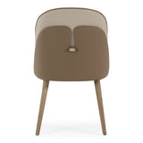 Pangea Mid-Century Modern Cream & Taupe Vegan Leather + Buckwheat Ash Dining Chair (Set of 2)