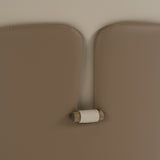 Pangea Mid-Century Modern Cream & Taupe Vegan Leather + Buckwheat Ash Dining Chair (Set of 2)