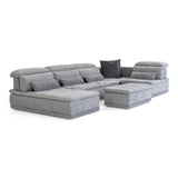 Panorama Italian Modern Grey Fabric Modular Sectional Sofa