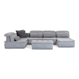 Panorama Italian Modern Grey Fabric Modular Sectional Sofa