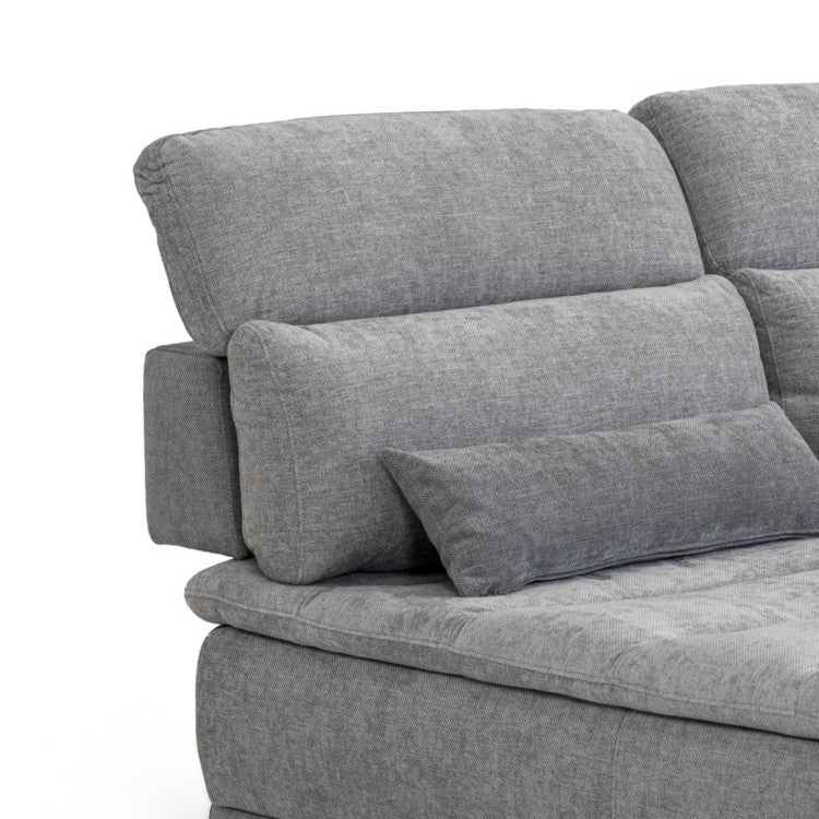 Panorama Italian Modern Grey Fabric Modular Sectional Sofa