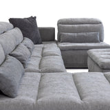 Panorama Italian Modern Grey Fabric Modular Sectional Sofa