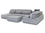 Panorama Italian Modern Grey Fabric Modular Sectional Sofa