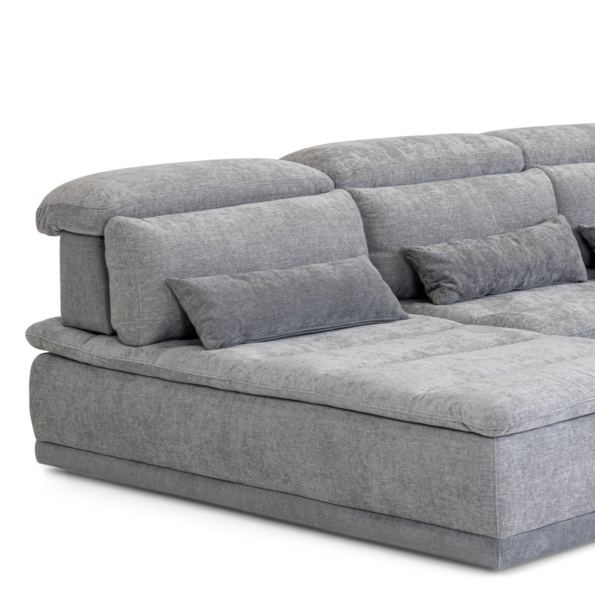Panorama Italian Modern Grey Fabric Modular Sectional Sofa