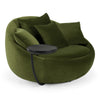 Pascal Modern Round Green Velvet Swivel Lounge Chair