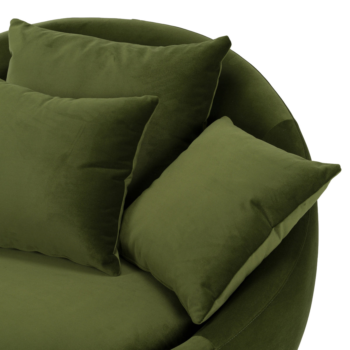 Pascal Modern Round Green Velvet Swivel Lounge Chair
