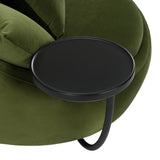 Pascal Modern Round Green Velvet Swivel Lounge Chair