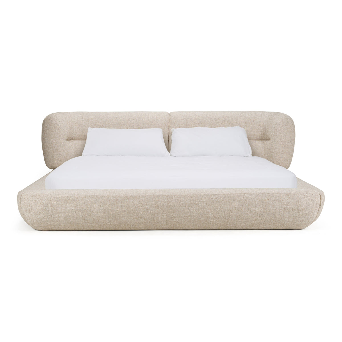 Pasha Modern Cream Fabric Bed