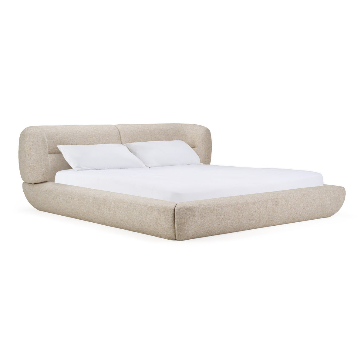 Pasha Modern Cream Fabric Bed
