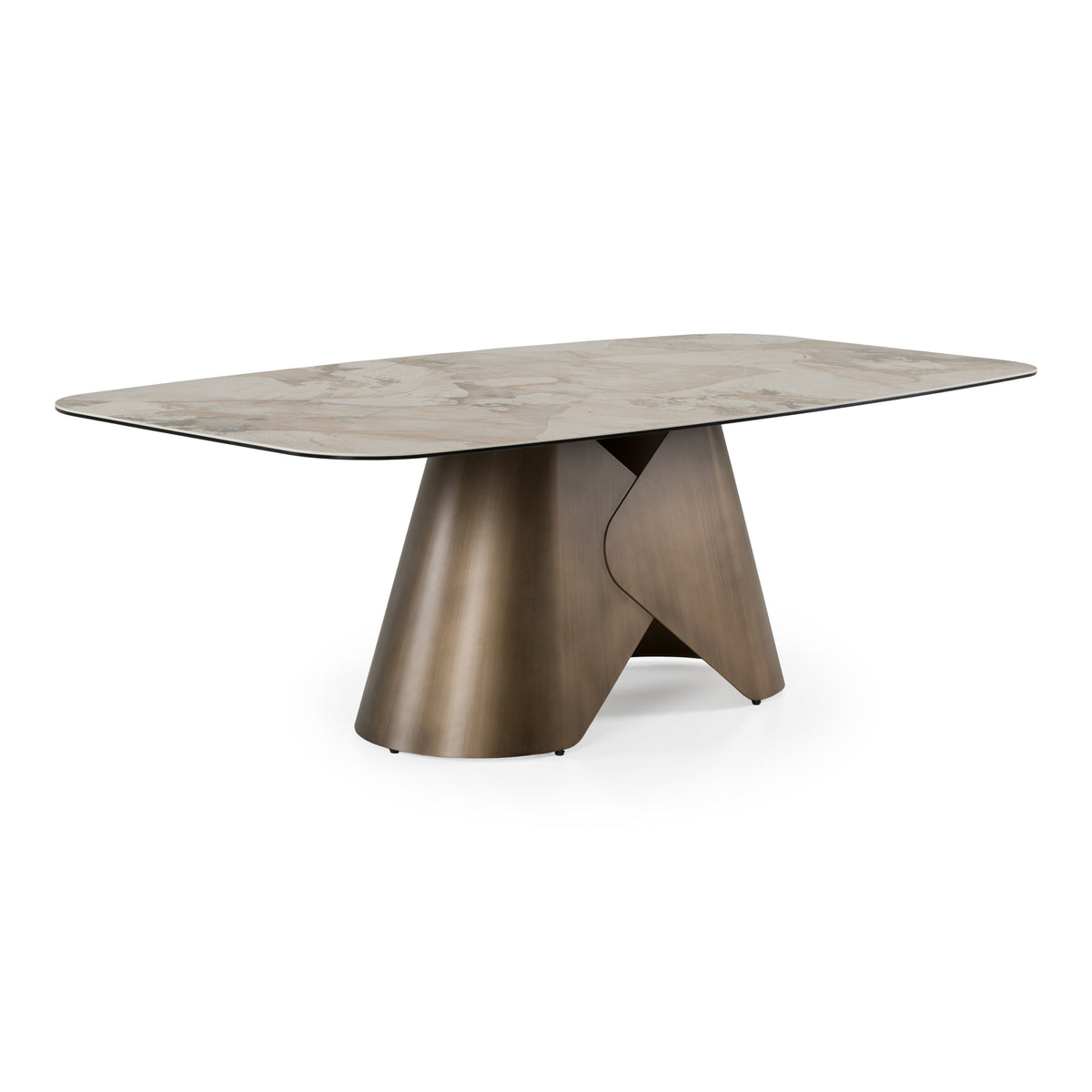 Paulsen Modern Ceramic + Brass Dining Table