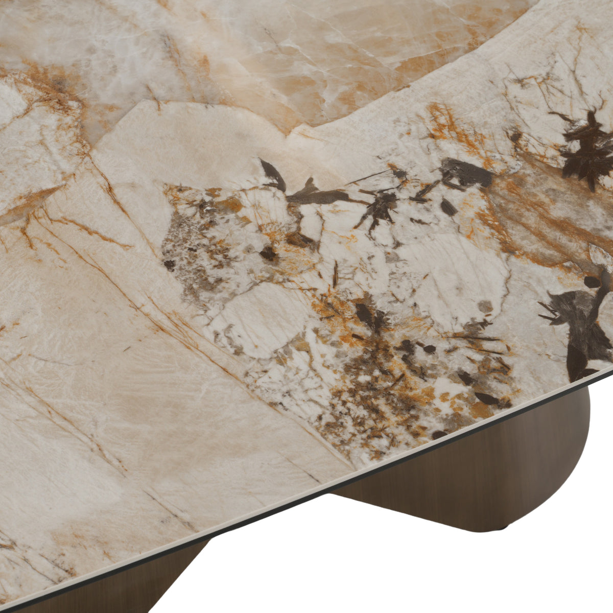 Paulsen Modern Ceramic + Brass Dining Table