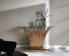 Paxton Modern Glass + Rosegold Console Table