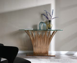 Paxton Modern Glass + Rosegold Console Table