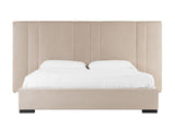 Penelope + Aspen Modern Beige Velvet + Brown Ash Bedroom Set