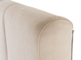 Penelope + Aspen Modern Beige Velvet + Brown Ash Bedroom Set