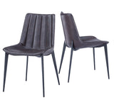 Peoria Modern Brown & Black Dining Chair (Set of 2)