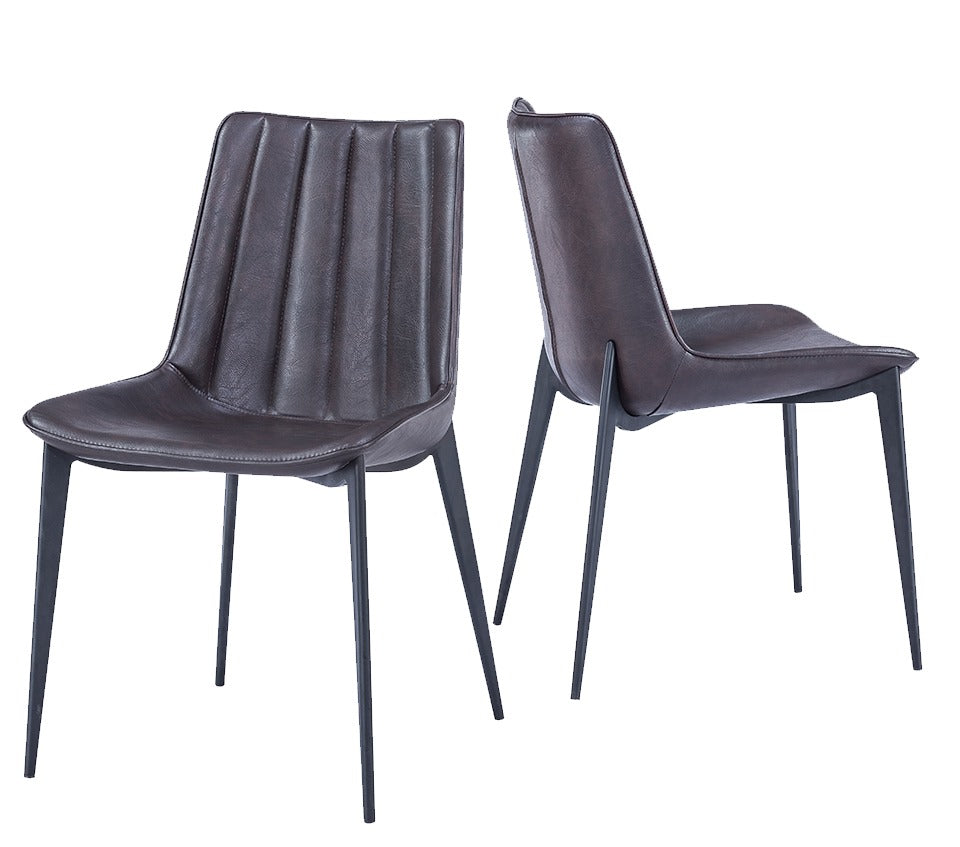 Peoria Modern Brown & Black Dining Chair (Set of 2)