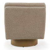 Petito Modern Beige Fabric + Chestnut Accent Chair
