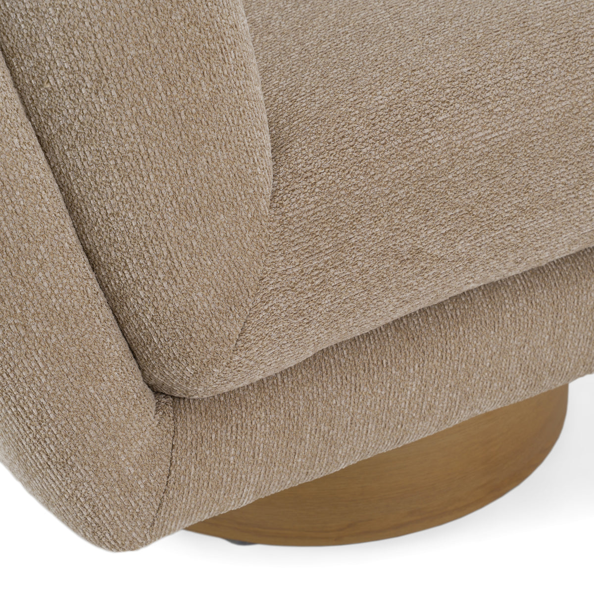 Petito Modern Beige Fabric + Chestnut Accent Chair