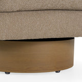 Petito Modern Beige Fabric + Chestnut Accent Chair
