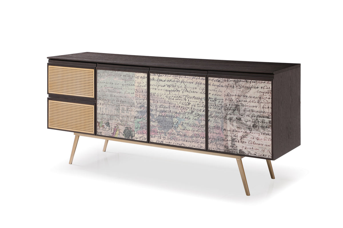 Phelan Modern Smoked Ash & Brass Buffet