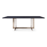 Pike Modern Black Ash & Brass Dining Table