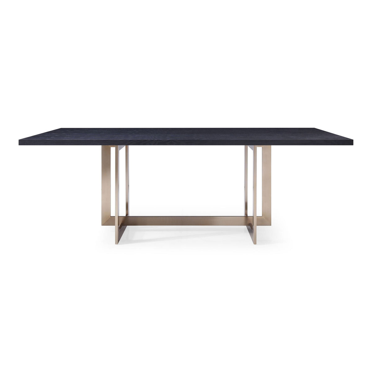 Pike Modern Black Ash & Brass Dining Table