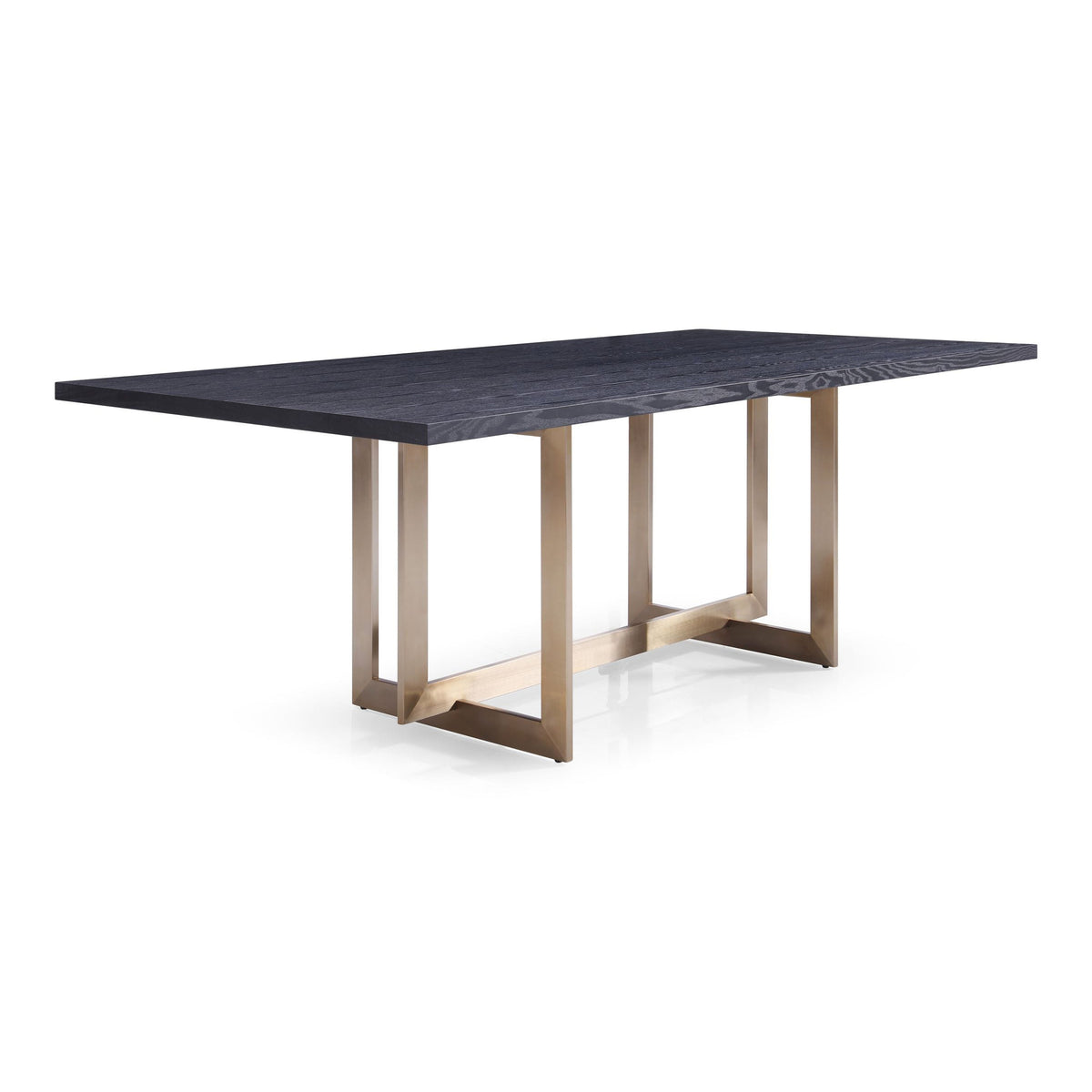 Pike Modern Black Ash & Brass Dining Table