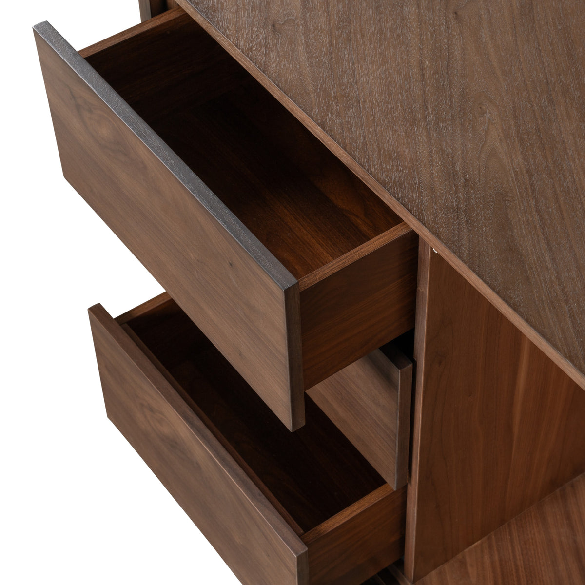 Pilot Modern Dark Walnut + Beige Leather Desk