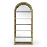 Poise Modern Antique Brass + Mirror Bookcase